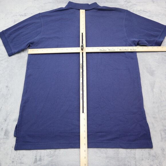 L L Bean Shirt Mens Medium Blue Polo Short Sleeve Collar Neck Tee - Picture 3 of 16
